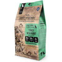 Produktbild von COUNTRY OF ANIMALS Turkey with Rabbit Hundetrockenfutter mit Pute und Kaninchen für adulte Hunde getreidefrei glutenfrei 2 kg