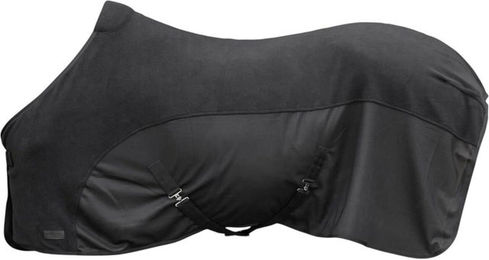 Covalliero Abschwitzdecke FS26 Pferdedecke mit Brustverschnallung und Kreuzgurten Schwarz Grösse 165 – Bild 1 von 3
