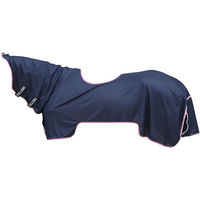 Produktbild von Covalliero Ausreitdecke FS26 mit Halsteil und Klettverschluss für Pferde Dunkelblau 155cm