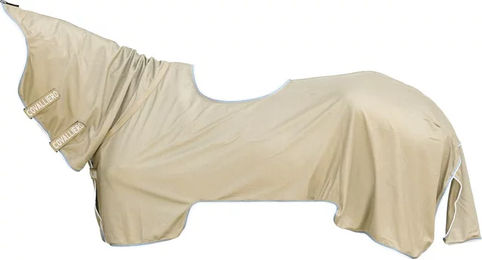 Covalliero Ausreitdecke mit Halsteil und Klettverschluss FS26 für Pferde in Braun Grösse 145cm – Bild 1 von 4
