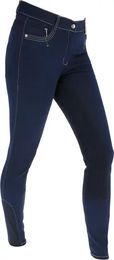 Produktbild von Covalliero BasicPlus LS Reithose für Damen aus Kunstleder in Blau Größe 42