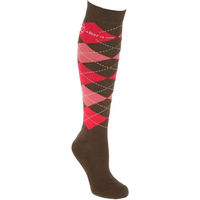 Produktbild von Covalliero Brescia Reitsocken für Damen in Terra mit kariertem Muster Größe 37-39