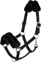 Produktbild von Covalliero ClassicSoft Pelzhalfter für Ponys aus Kunstfell in Schwarz