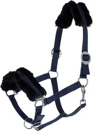 Produktbild von Covalliero ClassicSoft Pelzhalfter für Ponys aus Plüsch in Blau