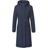 Produktbild von Covalliero Damen Regenmantel FS26 Wasserdichte Reitjacke mit Reitschlitz Dunkelblau Größe L