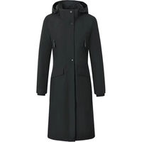 Produktbild von Covalliero Damen Regenmantel Schwarz Grösse M wasserdicht mit Reitschlitz
