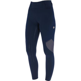Covalliero Damen Reitleggings Silikon Vollbesatz mit Mesh-Einsätzen Dunkelblau Gr. 36/38 – Bild 1 von 3