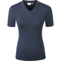 Produktbild von Covalliero Damen Trainingsshirt mit V-Ausschnitt Dunkelblau Größe S
