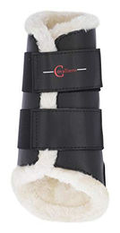 Covalliero Dressurgamaschen mit Fleece-Front aus Kunstleder Schwarz Größe M – Bild 1 von 2