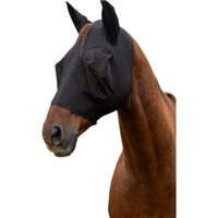 Produktbild von Covalliero FinoStretch Fliegenmaske für Pferde Schwarz mit Reißverschluss