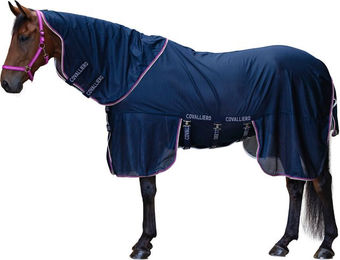 Covalliero Fliegendecke aus Polyester für Pferde in Schwarz und Blau – Bild 1 von 12