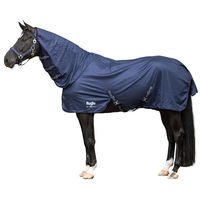 Produktbild von Covalliero Fliegendecke RugBe Superfly für Pferde mit Halsteil Navy Blau 105cm