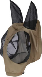 Covalliero Fliegenmaske FinoStretch Zipper FS26 für Vollblut Pferde in Braun – Bild 1 von 3