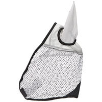 Produktbild von Covalliero Fliegenmaske für Pferde mit Ohrenschutz und UV-Schutz aus Fleece in Weiß - 1 Stk.
