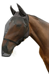 Covalliero Fliegenmaske für Warmblut mit Ohren- und Nüsternschutz in Schwarz mit Fleece – Bild 1 von 13