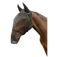 Produktbild von Covalliero Fliegenmaske für Warmblut mit Ohren- und Nüsternschutz in Schwarz mit Fleece