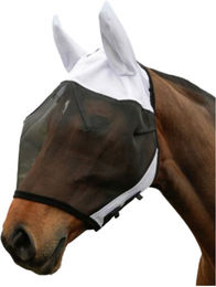 Covalliero Fliegenmaske SuperFly mit Ohrenschutz für Pferde Größe Pony in Weiß – Bild 1 von 4