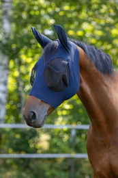 Covalliero Fliegenschutzmaske FinoStretch für Pferde Blau Pony – Bild 1 von 5