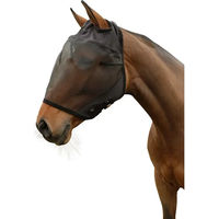 Produktbild von Covalliero Fliegenschutzmaske Full aus Fleece mit Ohrenaussparung für Warmblut Pferde in Schwarz