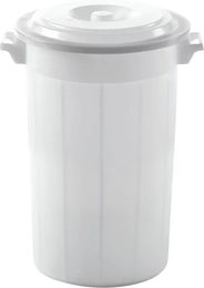 Produktbild von Covalliero Futtereimer aus Kunststoff transparent und weiß - 100 l