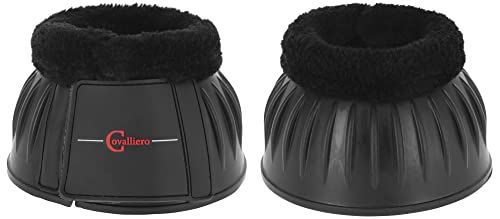 Covalliero Hufglocken aus Gummi mit Fellrand Schwarz Größe Cob – Bild 1 von 2
