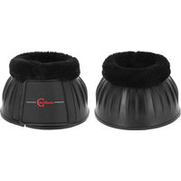 Produktbild von Covalliero Hufglocken für Pferde aus Gummi mit Teddy-Fleece in Schwarz Größe XL