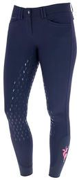 Covalliero Janne x PinkRibbon Kniegrip Reithose Damen Dark Navy Größe 32 wasserabweisend – Bild 1 von 8