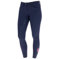 Produktbild von Covalliero Janne x PinkRibbon Reithose Damen Fullgrip Blau Größe 42 wasserabweisend
