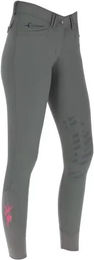 Covalliero Janne x PinkRibbon Reithose Damen mit Kniegrip wasserabweisend in Grau Rosa Schwarz 32W – Bild 1 von 8