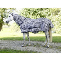 Produktbild von Covalliero Kerbl RugBe Zebra Fliegendecke und Ekzemerdecke für Pferde mit Halsteil 125 cm - 125 cm