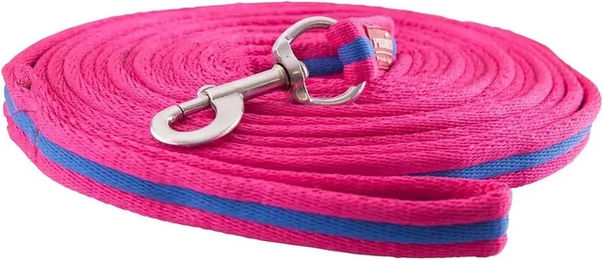 Produktbild von Covalliero Longe zum Reiten mit Karabinerhaken aus Nylon in Rosa