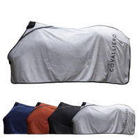 Produktbild von Covalliero Pferdedecke Fleece-Abschwitzdecke mit Widerristpolster in Steel Grey 125cm