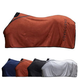 Covalliero Pferdedecke Fleece-Abschwitzdecke mit Widerristpolster und Kreuzgurten Rust 125cm – Bild 1 von 8