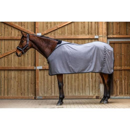 Covalliero Pferdedecke Fleecedecke Abschwitzdecke mit Widerristpolster in Steel Grey Größe 145cm – Bild 1 von 10