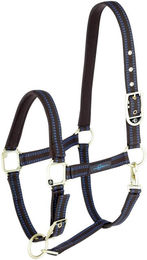 Covalliero Pferdehalfter Royal aus Nylon Braun/Hellblau Cob – Bild 1 von 1