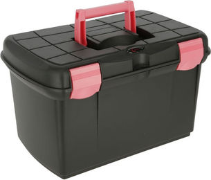 Covalliero Putzbox Arrezzo Pflegebox für Pferde aus Kunststoff Schwarz/Fuchsia 40x25x24,5cm – Bild 1 von 5