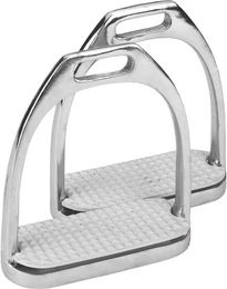 Produktbild von Covalliero Reitsteigbügel aus Edelstahl mit Gurt Paarweise Silber