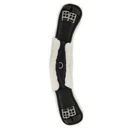 Covalliero Sattelgurt Anatomischer Mondgurt mit Kunstfell in Schwarz 85 cm – Bild 1 von 5