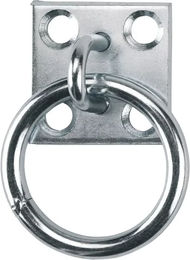 Produktbild von Covalliero Verzinkter Anbindering für Pferde mit 4 Löchern aus Metall in Silber