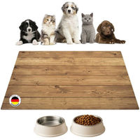 Produktbild von cover-your-desk.de Napfunterlage für Hunde und Katzen Holz aus Premium-Vinyl rutschhemmend und abwaschbar