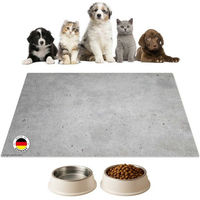 Produktbild von cover-your-desk.de Napfunterlage für Hunde und Katzen in Betonoptik Grau aus Premium-Vinyl, rutschhemmend und abwaschbar