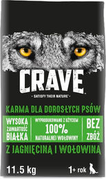CRAVE Adult Trockenfutter für Hunde mit Lamm und Rind getreidefrei 11,5 kg - 11,5 kg – Bild 1 von 10