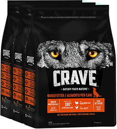 Crave Adult Trockenfutter Hund Truthahn & Huhn getreidefrei 3 x 2,8 kg – Bild 1 von 1