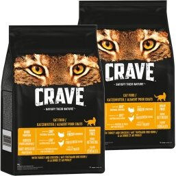 Crave Getreidefreies Trockenfutter für erwachsene Katzen mit Truthahn und Huhn 2x7 kg - 2 x 7 kg – Bild 1 von 2