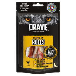 Produktbild von Crave High Protein Rolls Huhn Getreidefreier Belohnungssnack für Hunde 400 g - 8 x 50 g