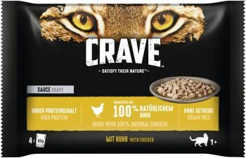 Crave Katzen Nassfutter Multipack Stückchen in Sauce Huhn und Rind getreidefrei 13x85g - 13 x 85 g – Bild 1 von 2