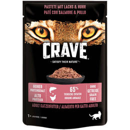 Produktbild von Crave Katzen Nassfutter Pastete Lachs und Huhn 24x85g