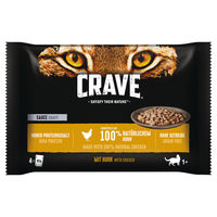 Produktbild von Crave Katzen Nassfutter Stückchen in Sauce Huhn und Rind Getreidefrei 13 x 85 g - 52 x 85 g