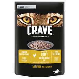 Crave Katzen Nassfutter Stückchen in Sauce Huhn und Rind getreidefrei 28x85g - 28 x 85 g – Bild 1 von 2
