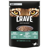 Produktbild von Crave Katzen Nassfutter Stückchen in Sauce Thunfisch und Huhn getreidefrei 28 x 85 g - 28 x 85 g
